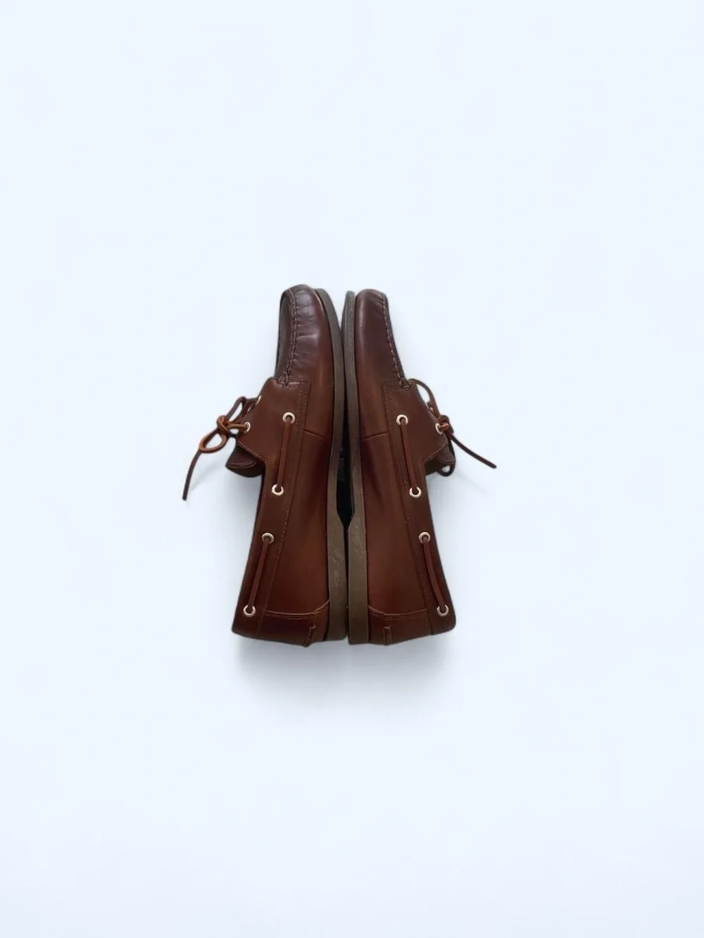Men's Brown Leather Boat Shoes - Classic Lace-Up Deck‎ Shoes